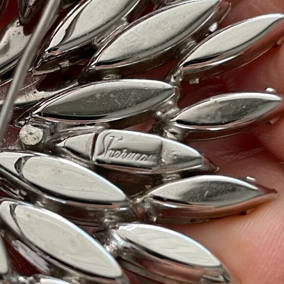 Sherman Rare Signed Austrian Marquise Cut Crystal Doomed Starburst Brooch Pink - Picture 5 of 9